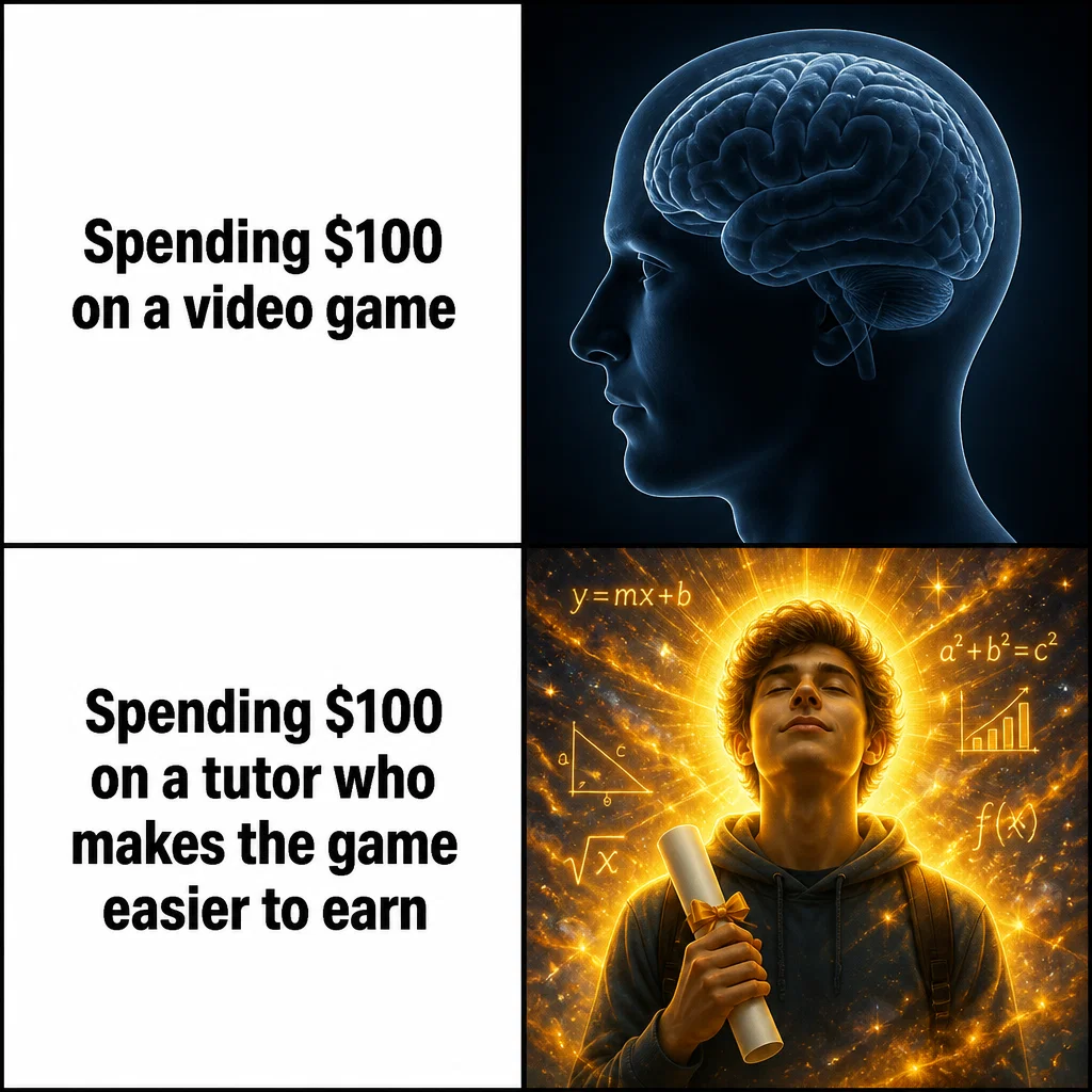 Tutoring meme ad example: The Tuition Investment
