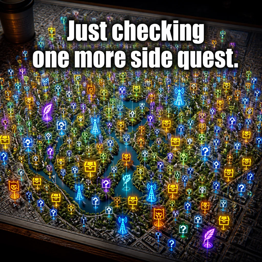 Ubisoft meme ad example: Map Icon Overload