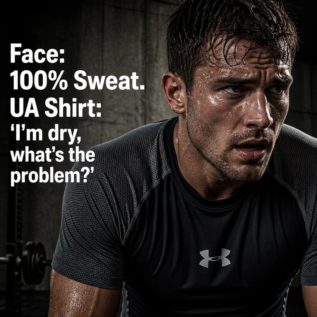 Under Armour meme ad example: The Sweat Proof Test