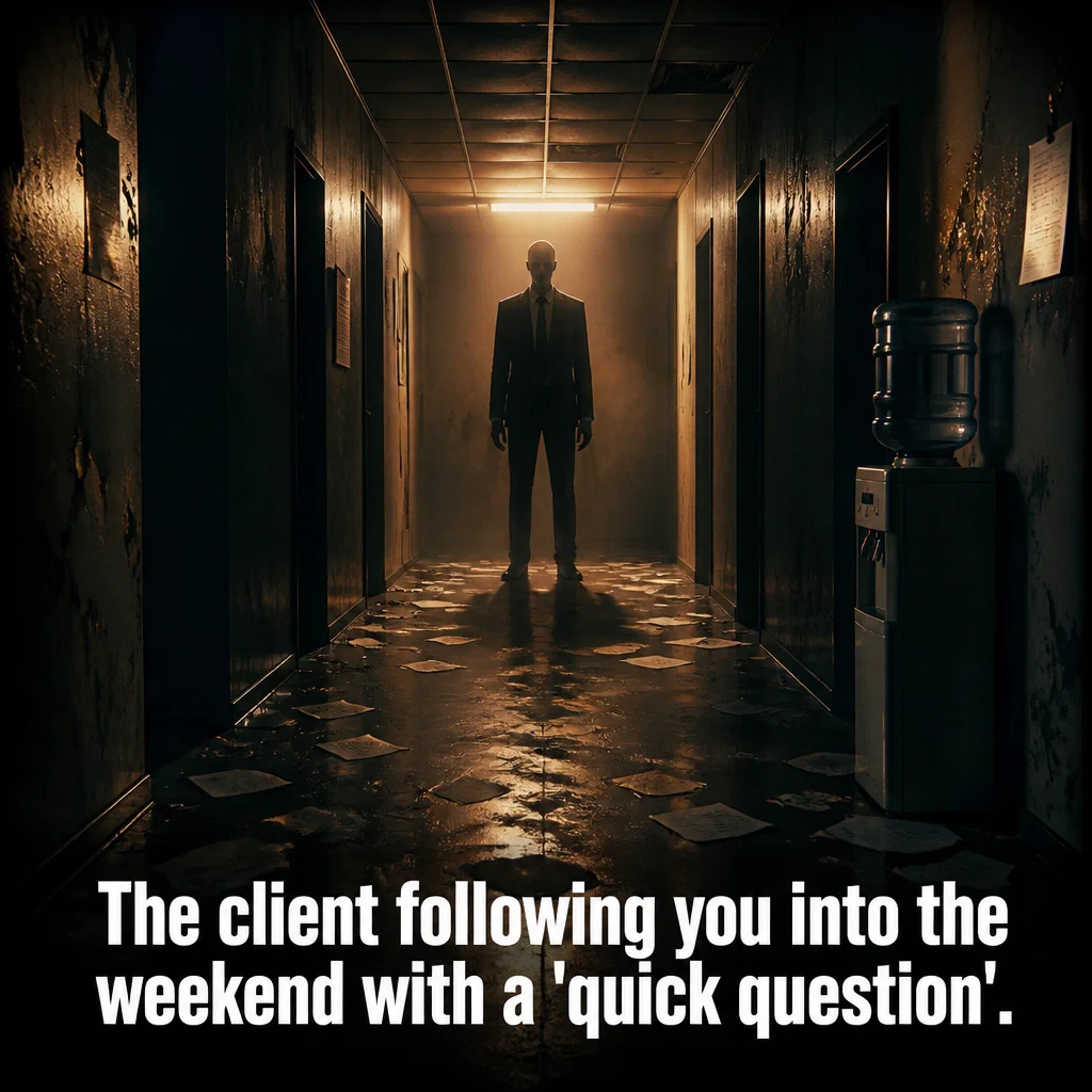 Universal Pictures meme ad example: The Client Follow-Up
