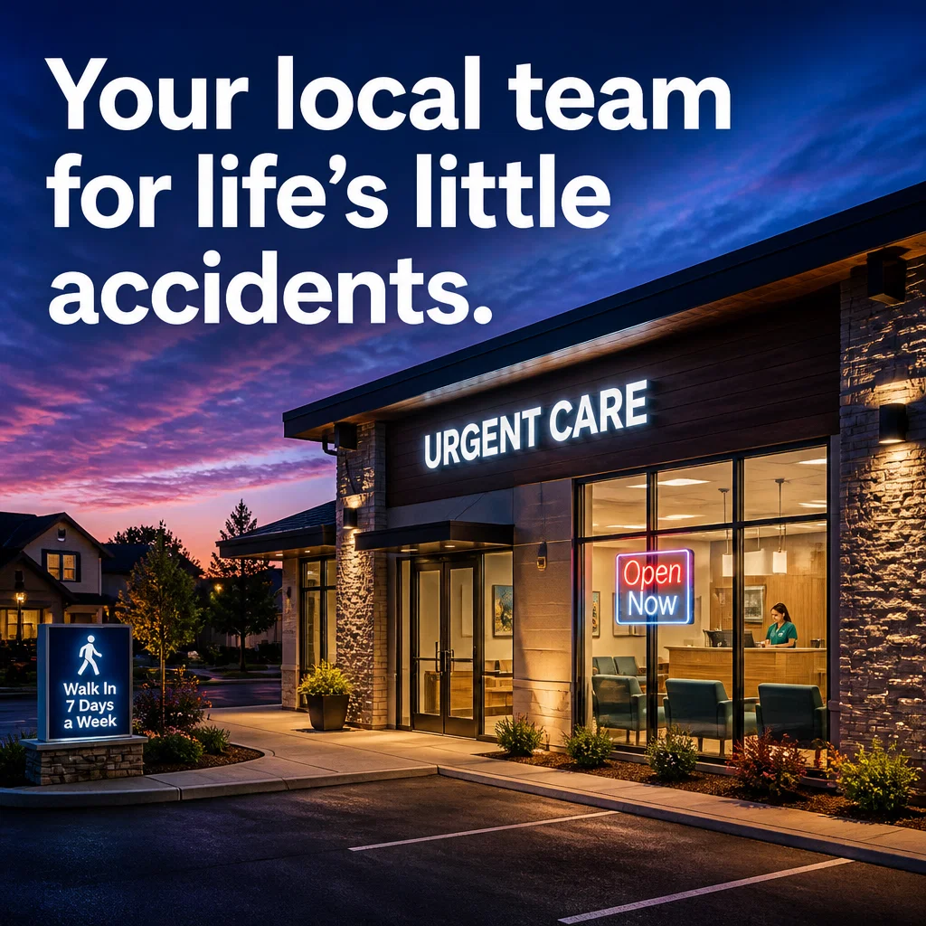 Urgent Care ad concept example: The Neighborhood Anchor