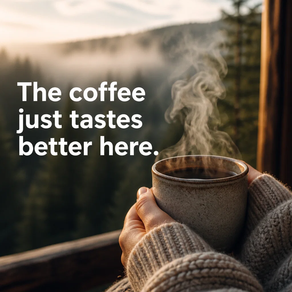 Vacation Rental ad concept example: The Morning Ritual