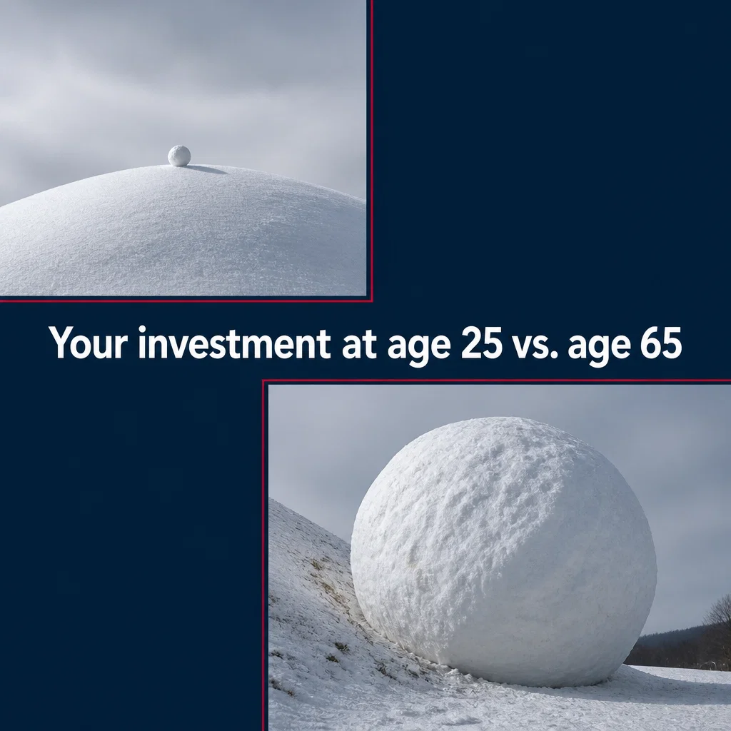 Vanguard meme ad example: The Compound Snowball