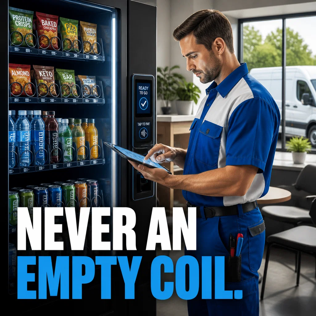 Vending Machine Business ad concept example: The Reliable Route