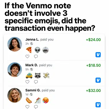 Venmo meme ad example: The Cryptic Note