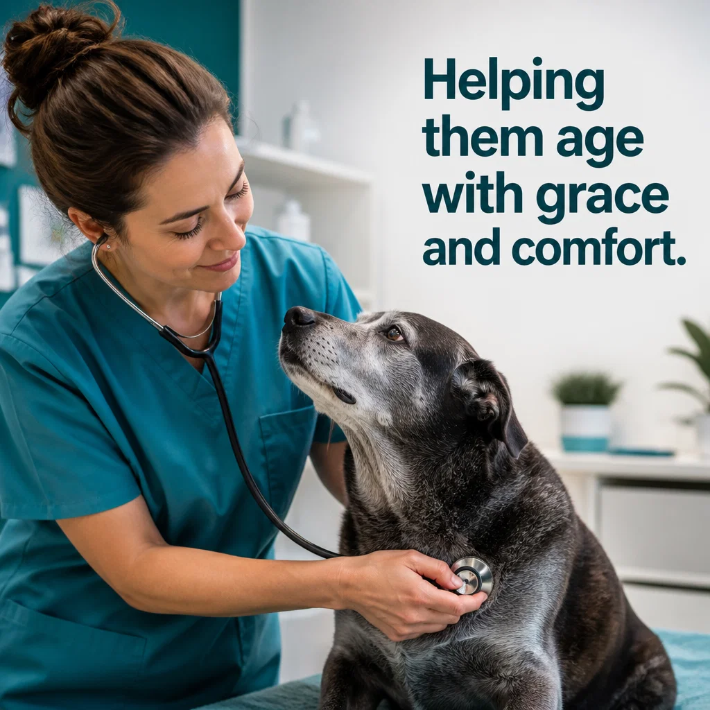 Veterinarian ad concept example: The Senior Pet Advantage