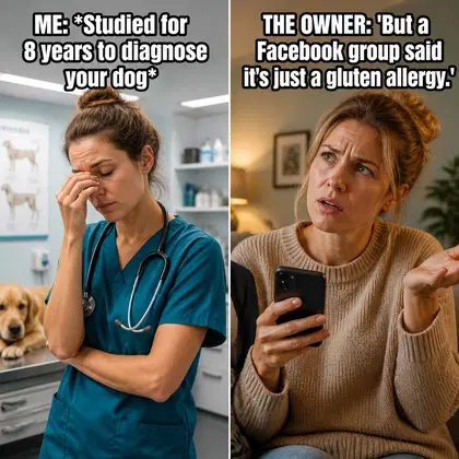 Veterinarian meme ad example: The Google vs. Vet Truth