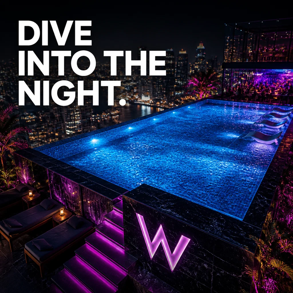 W Hotels ad concept example: Midnight Dip