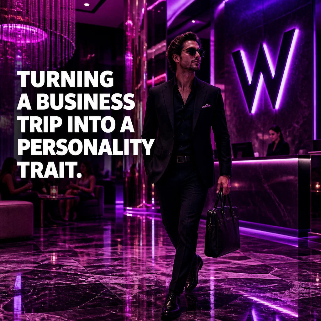 W Hotels meme ad example: Business Trip Personality