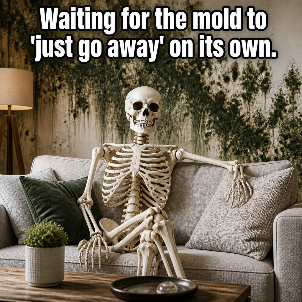 Water Damage Restoration meme ad example: The Wait-and-See Trap