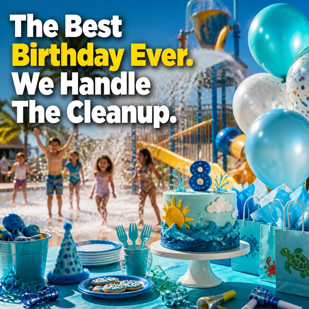 Water Park ad concept example: Party Central