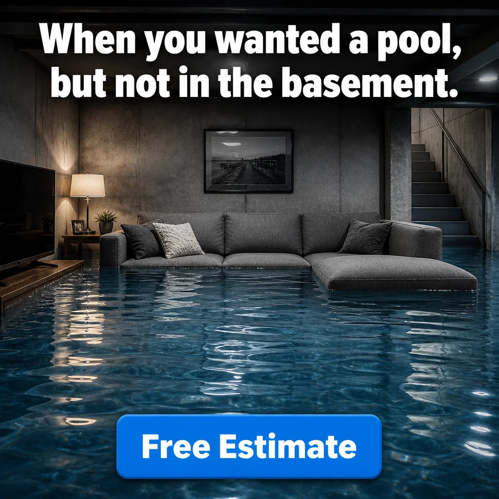 Waterproofing meme ad example: The Indoor Pool Joke