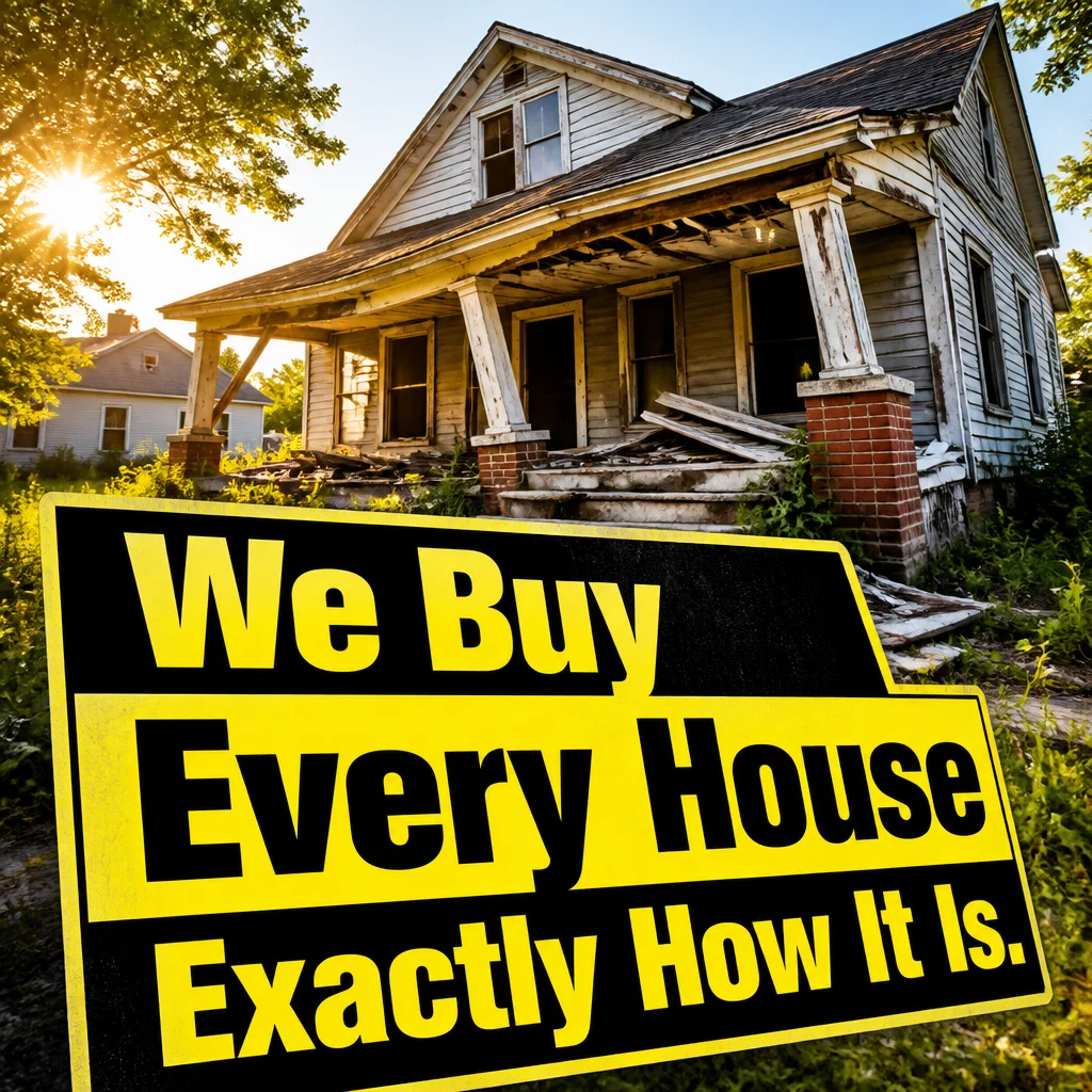 We Buy Houses ad concept example: The Ultimate As-Is