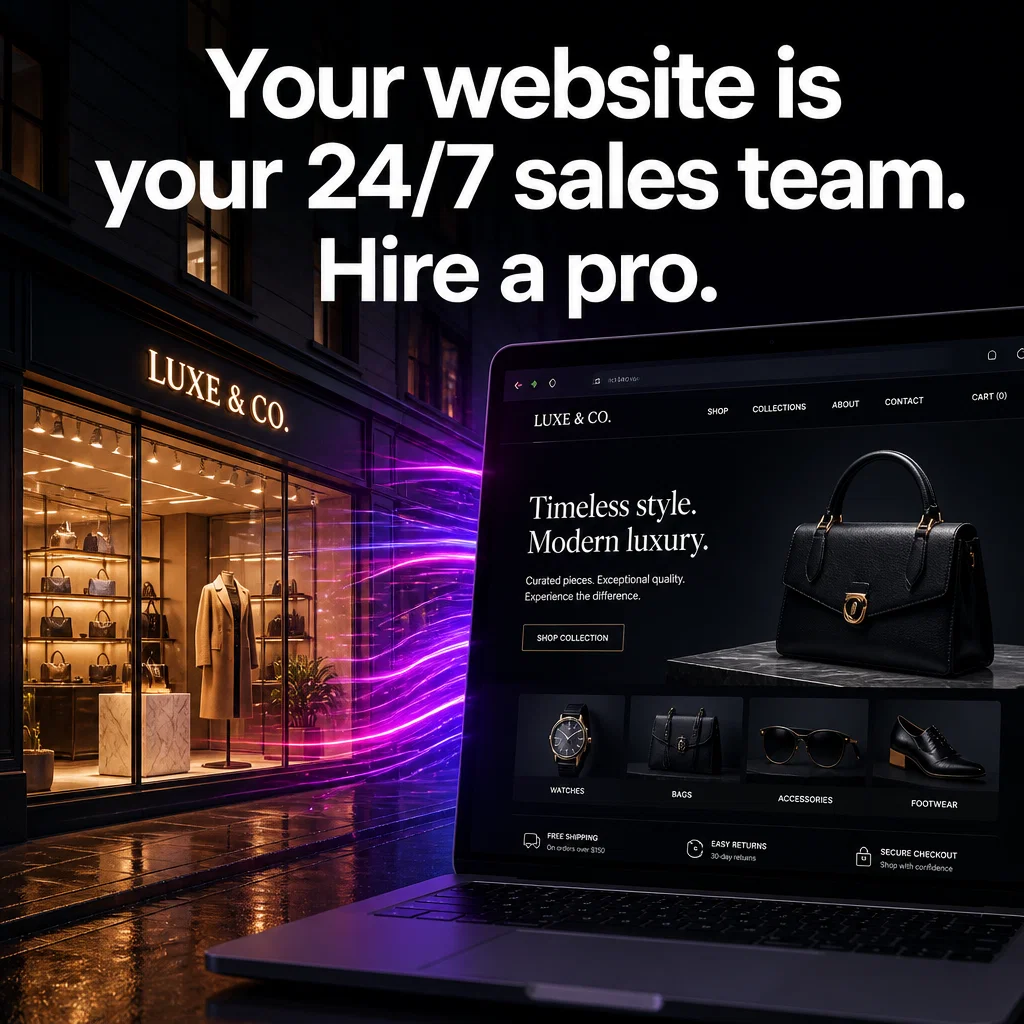 Web Designer ad concept example: The Modern Storefront