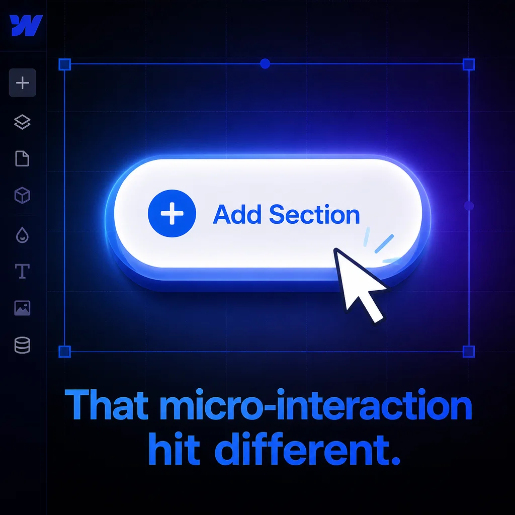 Webflow meme ad example: Interactions Loading