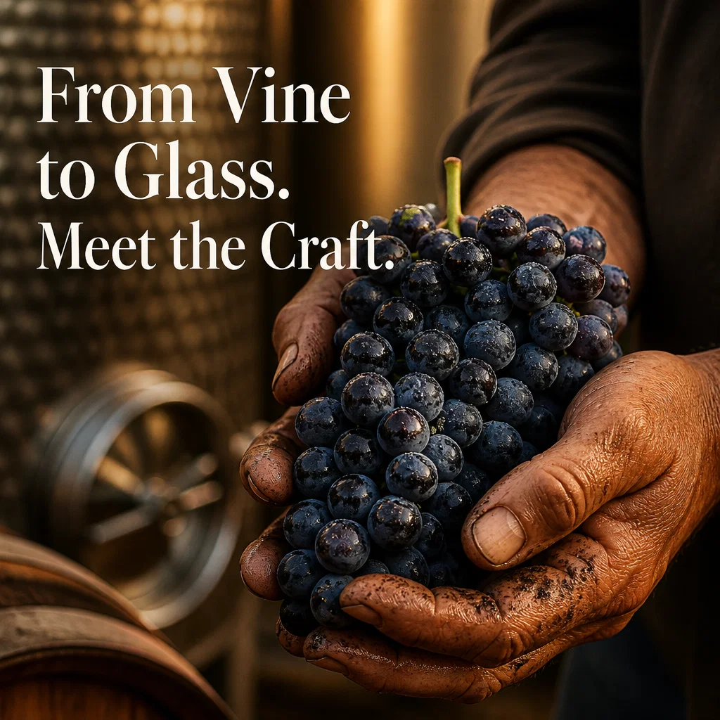 Wine Tasting ad concept example: The Winemaker's Hands