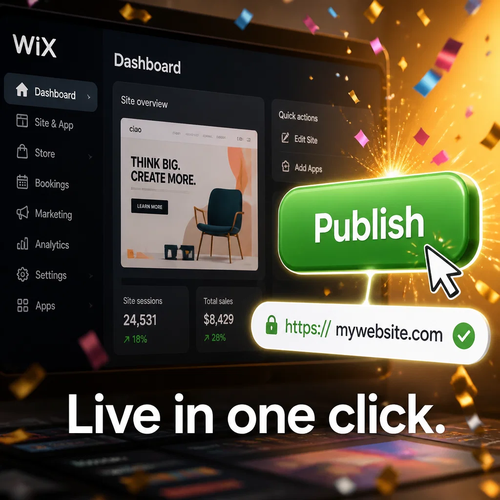 Wix ad concept example: Instant Publish