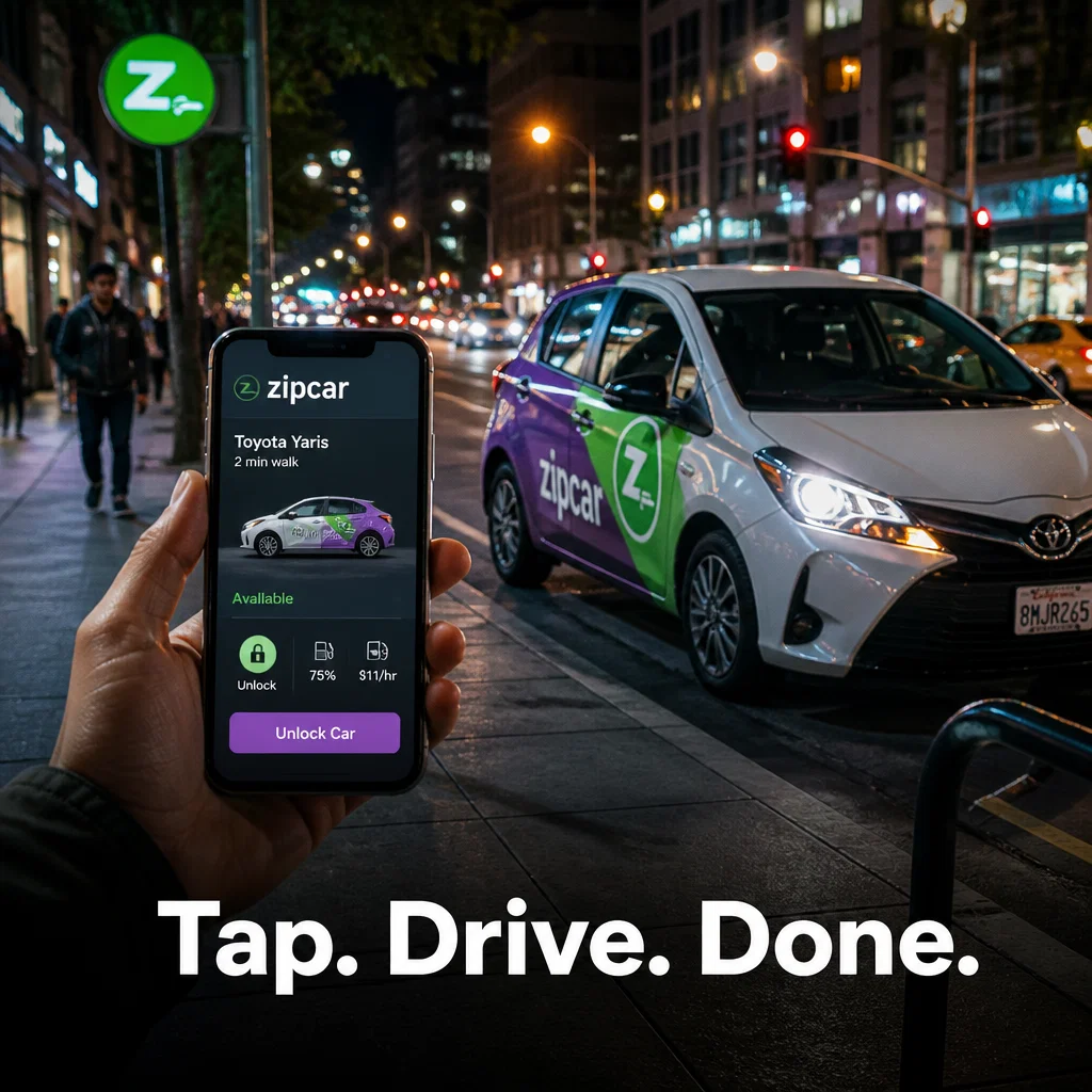 Zipcar ad concept example: Instant Access