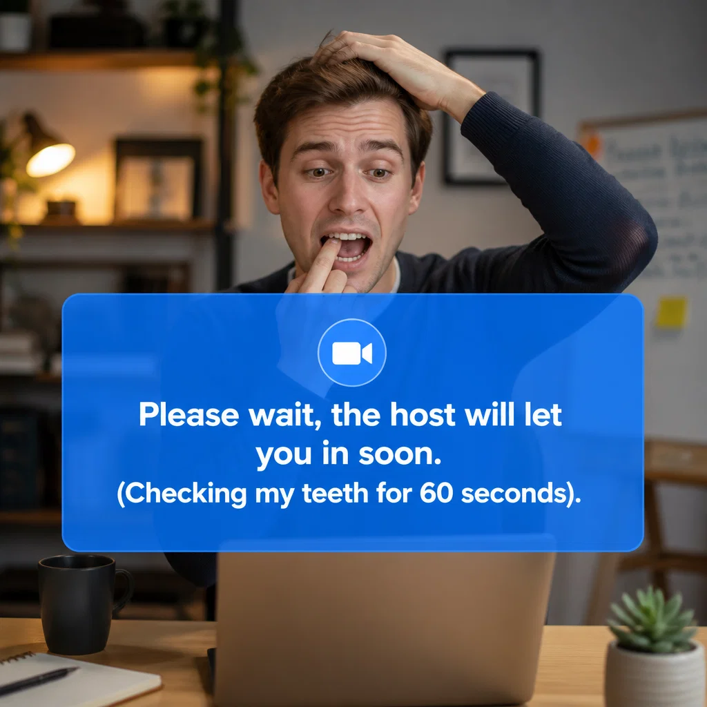 Zoom meme ad example: The Waiting Room Liminal Space